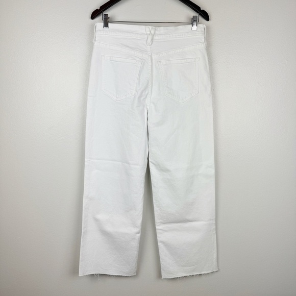 J. Crew Slim High Rise Wide Leg Raw Hem Jeans White Size 29 NWT - Picture 5 of 8